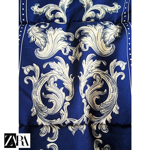 ZARA NEW Skater Scroll Motif Quilted Bomber Jacket S - Picture 6 of 12